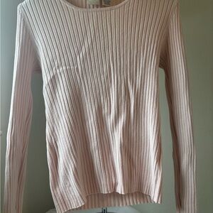 Pink Ribbed Long Sleeve Top